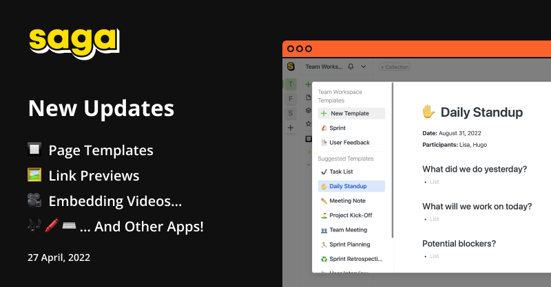 Page Templates, Link Previews, Videos and App Embeds